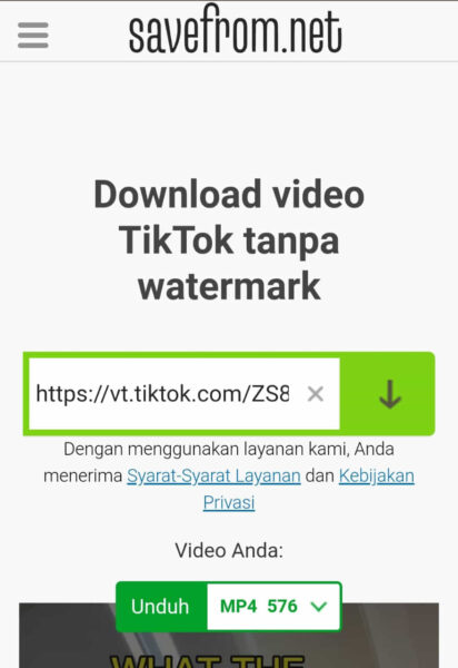 Cara Download Video Tiktok Tanpa Watermark Menggunakan Savefrom.net