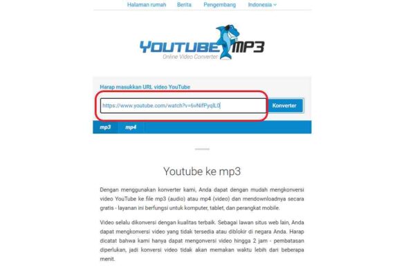 URL video YouTube